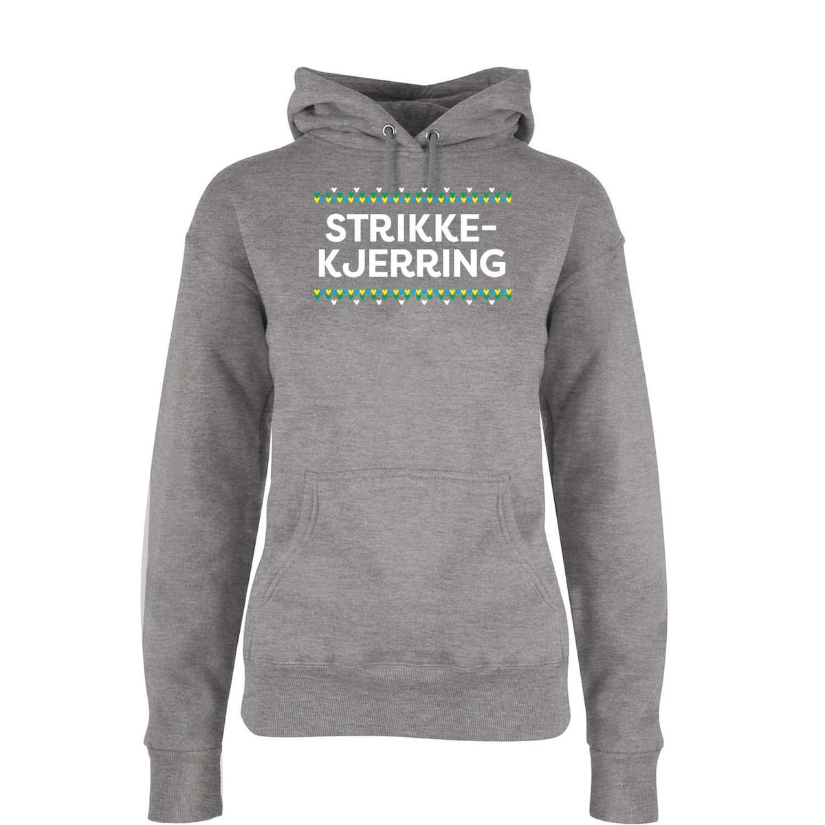 Strikkekjerring HVIT trykkfarge Hettegenser DAME