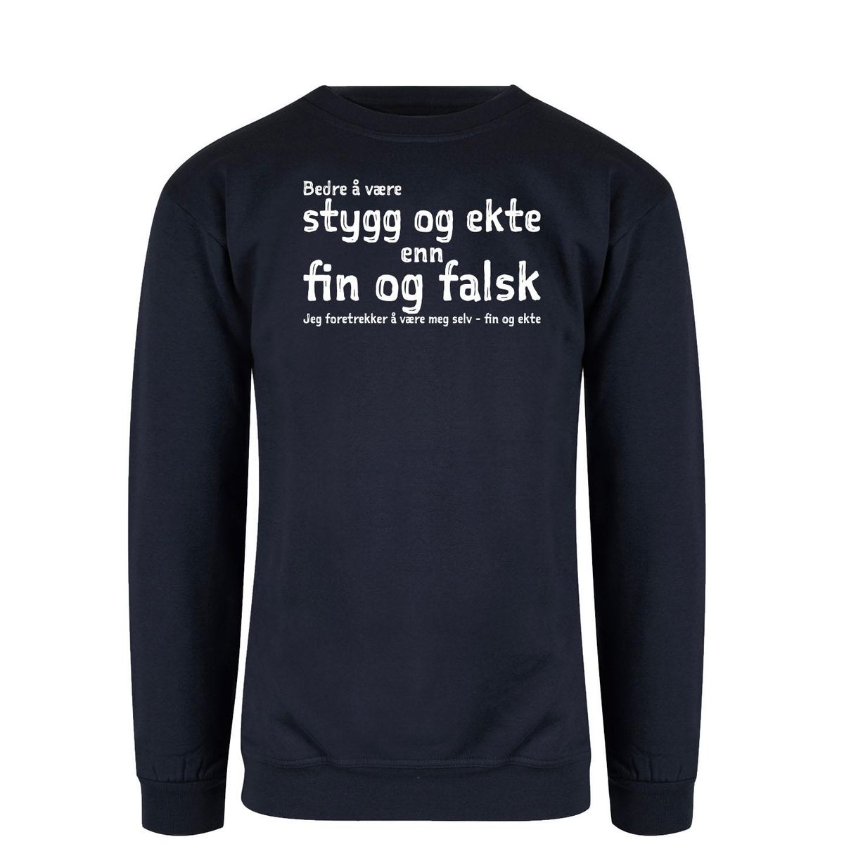 Fin og ekte Genser HVIT Trykk