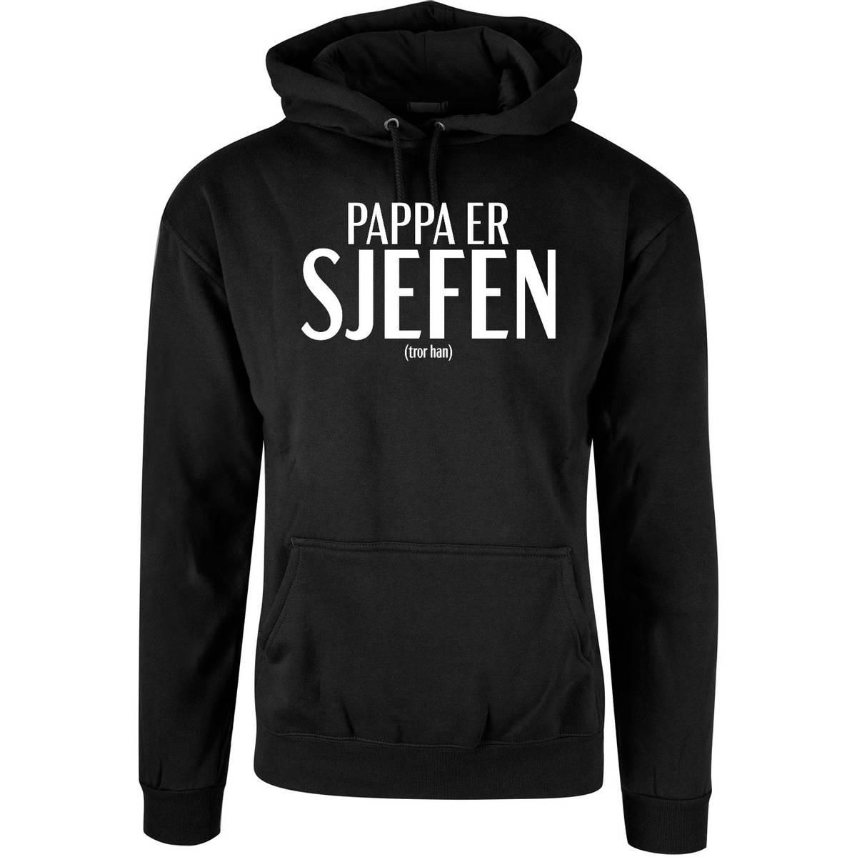 OUTLET - Pappa er sjefen Hettegenser - Sort - 3XL